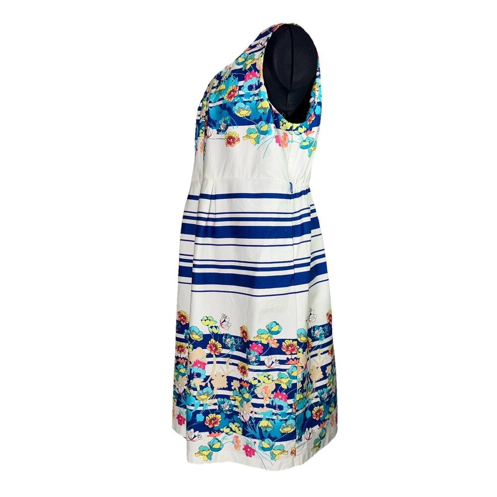 Motherhood Maternity XL Navy White Stripe Floral Dress Pockets Baby Shower Party - Picture 3 of 8
